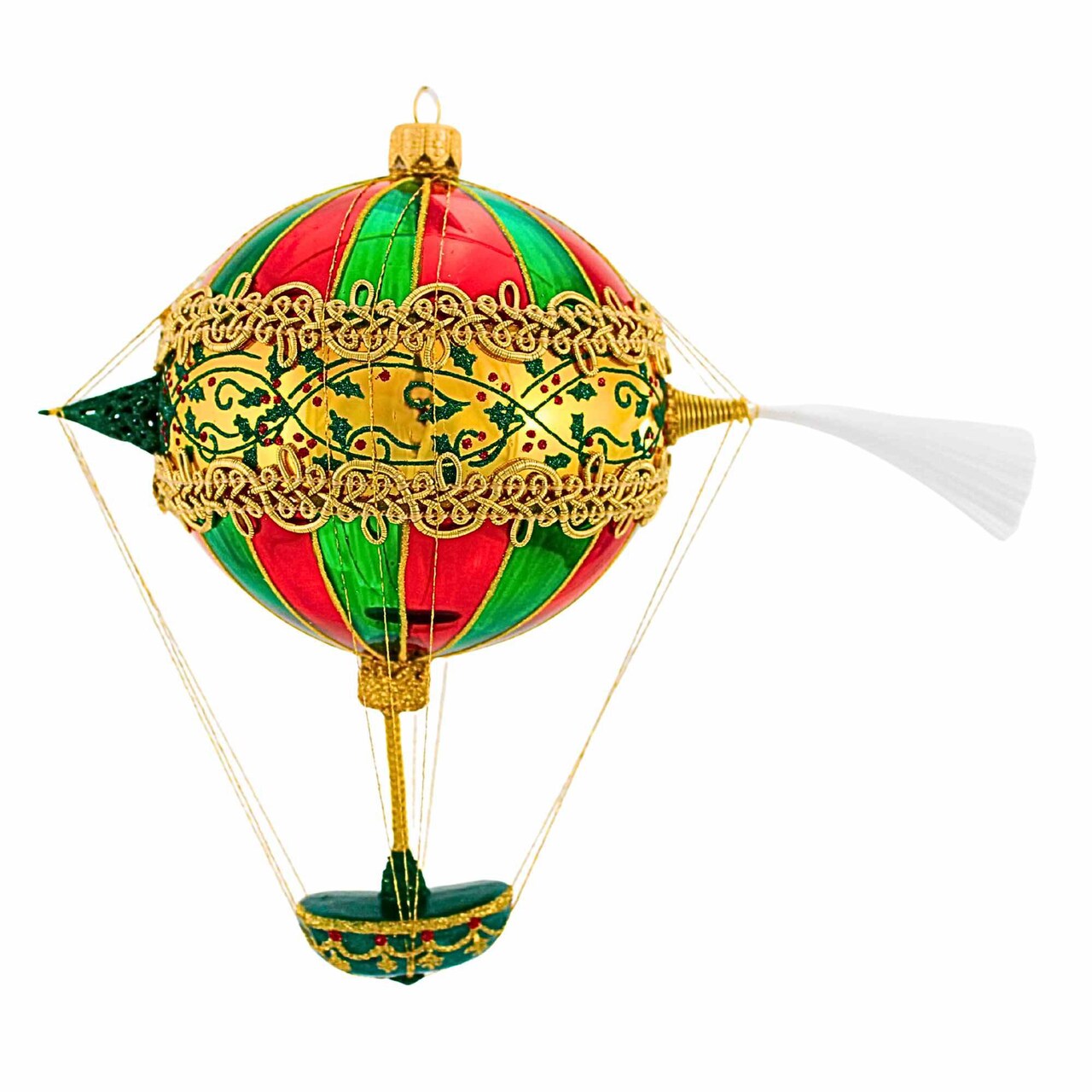 Metzler Bros. 7.0 Inch Balloon Stripes 3 Christmas Tree Ornament , Christmas Decor Hot Air Balloon Bird